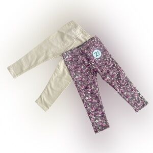 Floral and Cream Kids Leggings by [Brand]